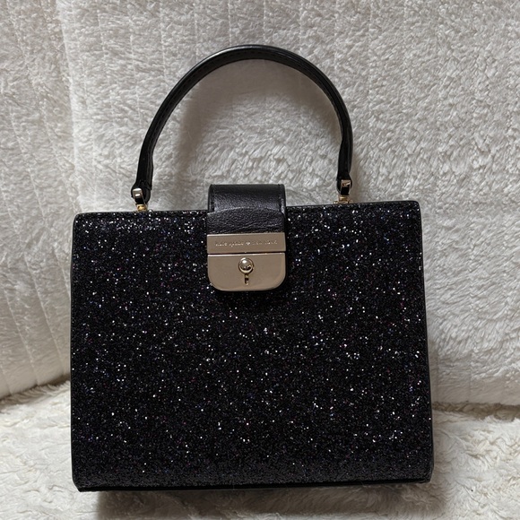 Kate Spade Sunset Lane Kirin Black Glitter Bag with Chain - Picture 4 of 9